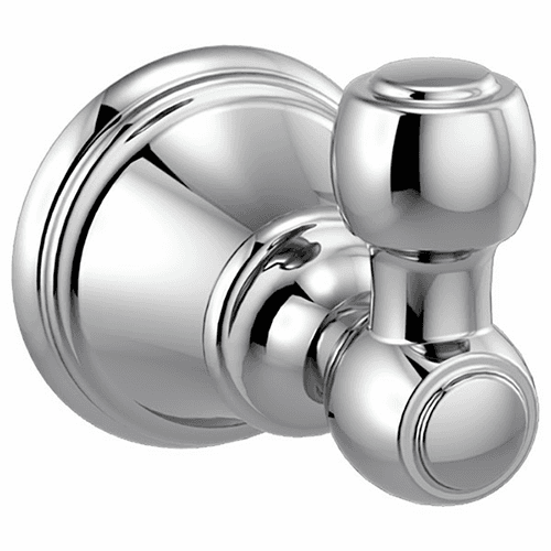 Chrome Robe Hook with button-cap detailing from Liberty Hardware