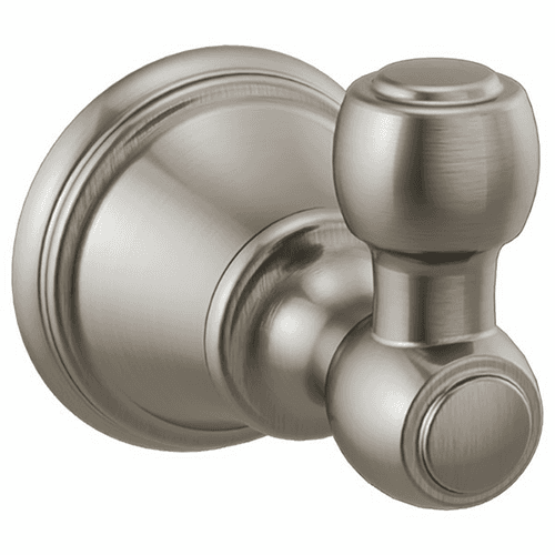 Button-Cap Detailing on Woodhurst Robe Hook in Stainless Steel