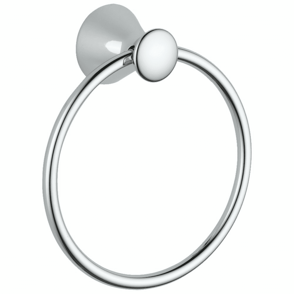 Easy-to-install Lahara towel ring with mounting hardware included