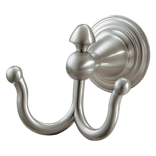 Delta hardware with Lifetime Limited Warranty for easy installation of Dryden Double Robe Hook