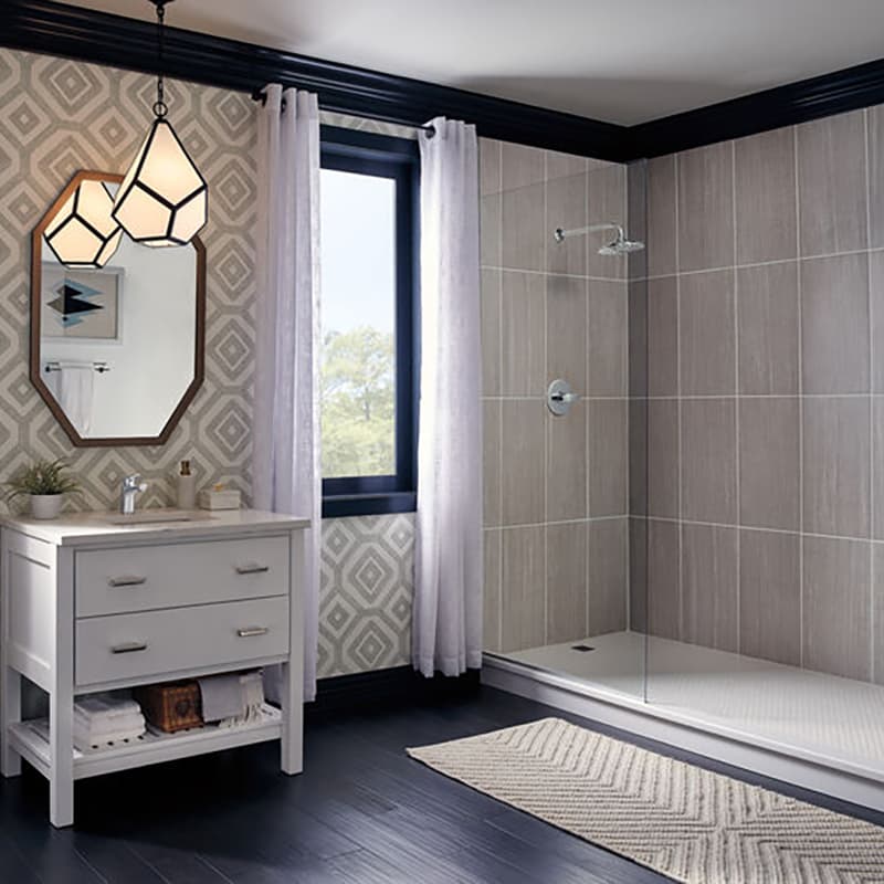 Trinsic Double Towel Bar in Matte Black Finish for Modern Bathrooms
