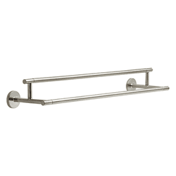 Bottom bar extends 6-3/8" from wall for added towel storage