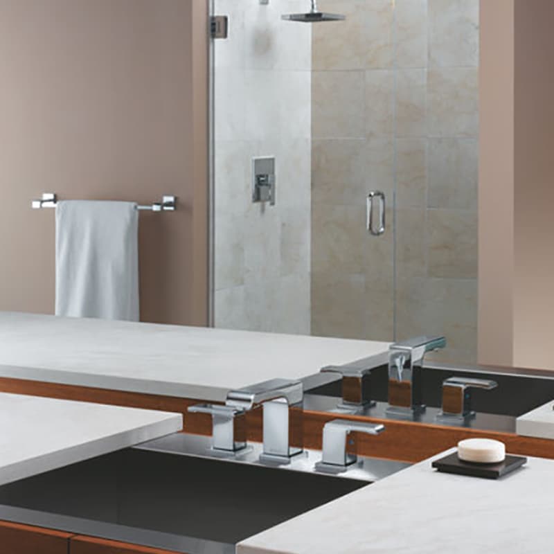 Arzo bath collection accessory extends 3-1/2" from wall