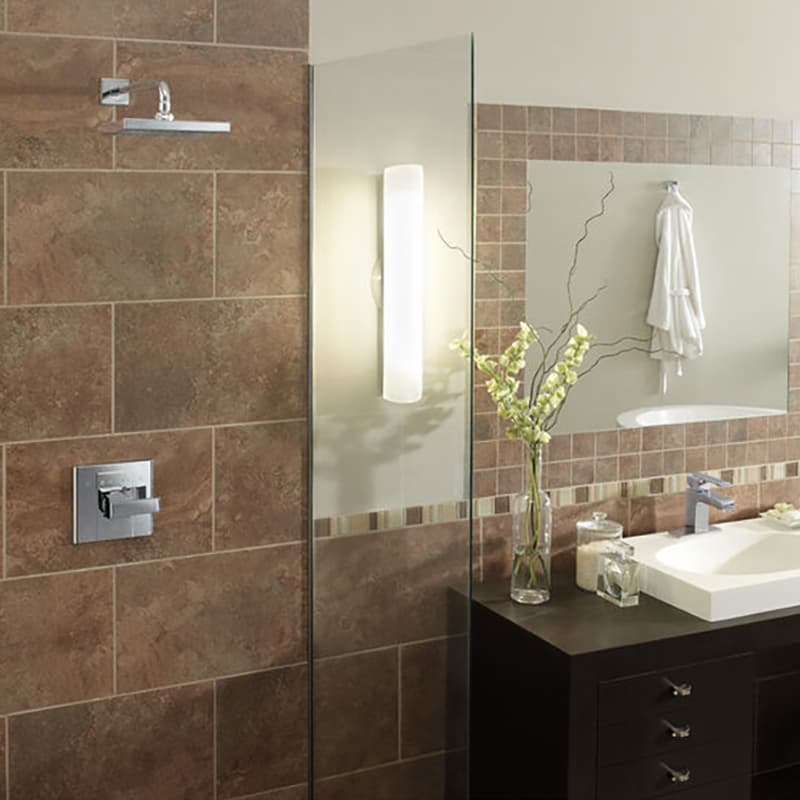 Arzo bath collection perfectly coordinates with robe hook
