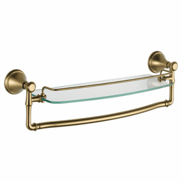 Cassidy 18" Glass Shelf with Removable Bar in Champagne Bronze finish by Liberty Hardware (Avante)