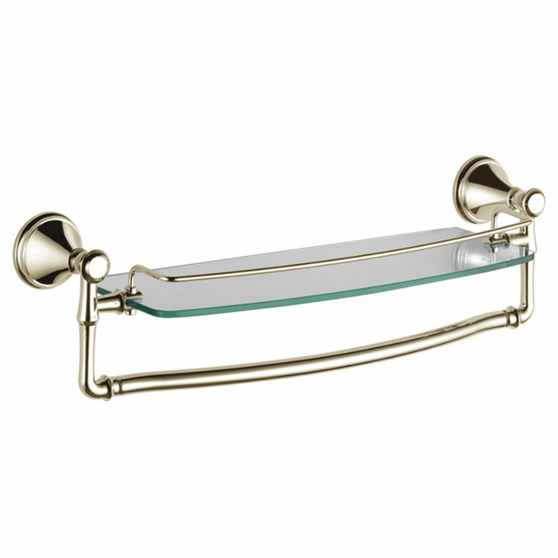 Cassidy 18" Glass Shelf With Removable Bar in Polished Nickel finish by Liberty Hardware Avante