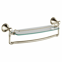 Cassidy 18" Glass Shelf With Removable Bar in Polished Nickel finish by Liberty Hardware Avante