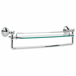 Cassidy 24" Glass Shelf with Bar in Chrome Finish by Liberty Hardware (Avante)