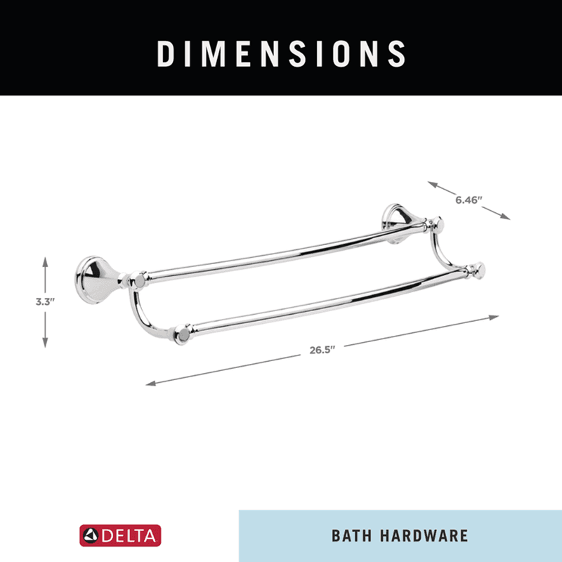 24" Cassidy Double Towel Bar, Brilliance Stainless Steel Alt 1 - Image