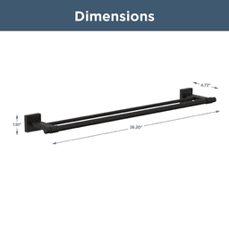 25" Maxted Double Towel Bar, Matte Black Alt 1 - Image