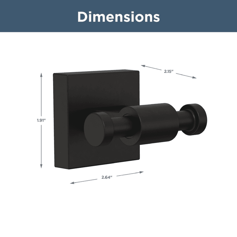 2-5/8" Maxted Double Towel Hook, Matte Black Alt 1 - Image