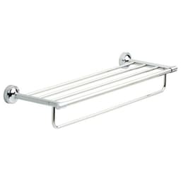 Satin Nickel Voisin 24" Towel Shelf by Liberty Hardware (Avante) adds modern beauty to any bathroom