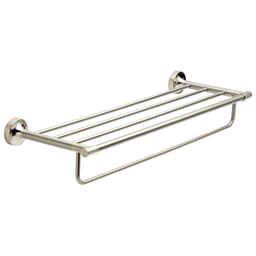 Elegant Voisin 24" Towel Shelf in Satin Nickel finish for stylish bathroom organization