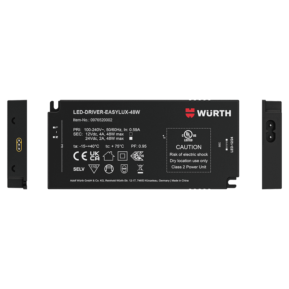24V 48W Driver with Power Cord Alt 1 - Image
