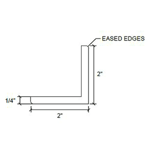 2" x 96" Outside Corner L Shower Trim, Luna Alt 1 - Image