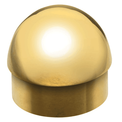 Lavi Industries 1-1/2" Half Ball End Cap in Polished Brass finish for rail systems and hospitality fixtures