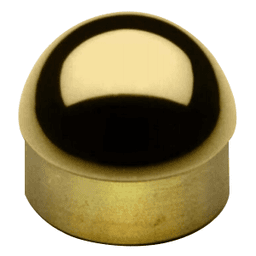 Polished Brass 2" Half Ball End Cap for Rail Systems and Hospitality Fixtures