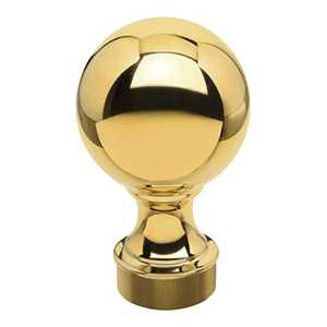 Ball Finial for 2" OD Tubing, Polished Brass Main - Image