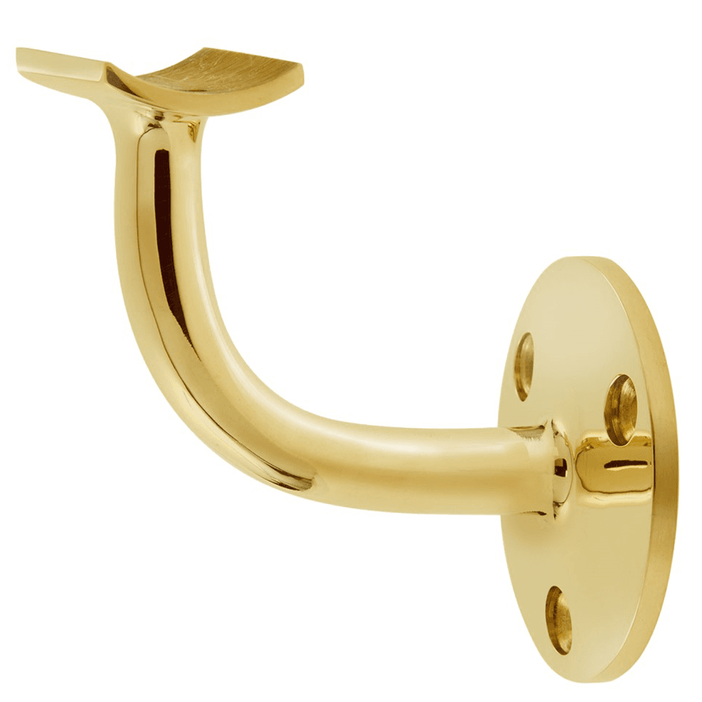 Lavi Industries 2" Handrail Bracket in Polished Brass for stairway and railing