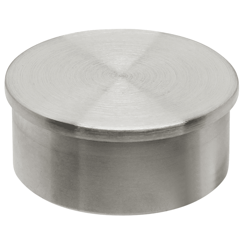 2 Inch Rail End Cap in Satin Stainless Steel - Lavi Industries