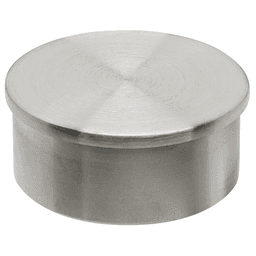 2 Inch Rail End Cap in Satin Stainless Steel - Lavi Industries