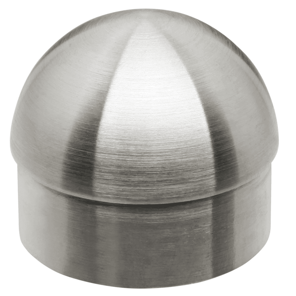 2" Diameter Rail Stainless Steel End Cap with Solid Brass Fittings and Hardware
