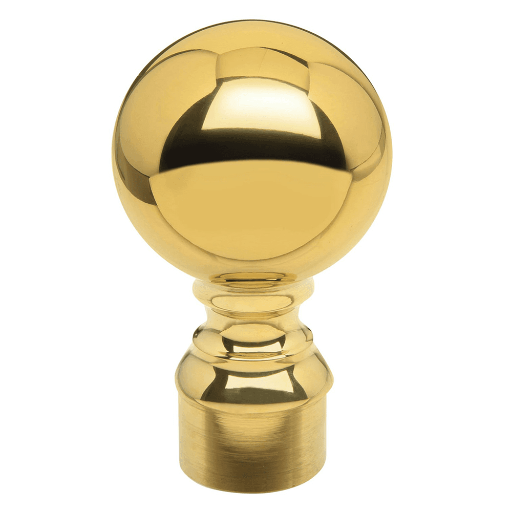 Polished Brass Ball Finial for 1-1/2" Rail Systems