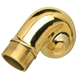 1-1/2" Scroll Finial, Polished Brass for rail systems and hospitality fixtures