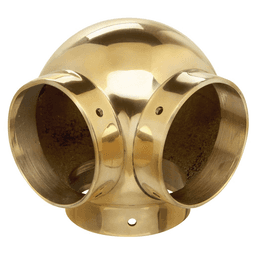 2" Ball Side Outlet Elbow, Polished Brass - Lavi Industries Rail Fittings