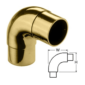 2 inch 90&#730; Radius Elbow Fitting in Polished Brass by Lavi Industries