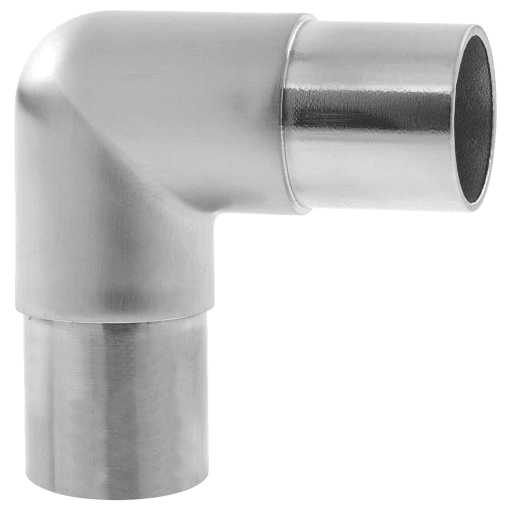 1-1/2 inch Satin Stainless Steel Elbow Fitting for Streamlined Hand Rail Assembly by Lavi Industries