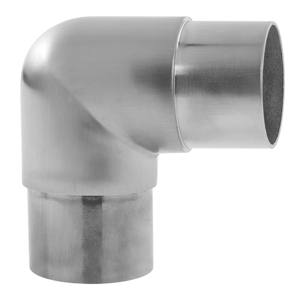 Satin Stainless Steel 90&#730; Elbow Fitting for Flush Hand Rail