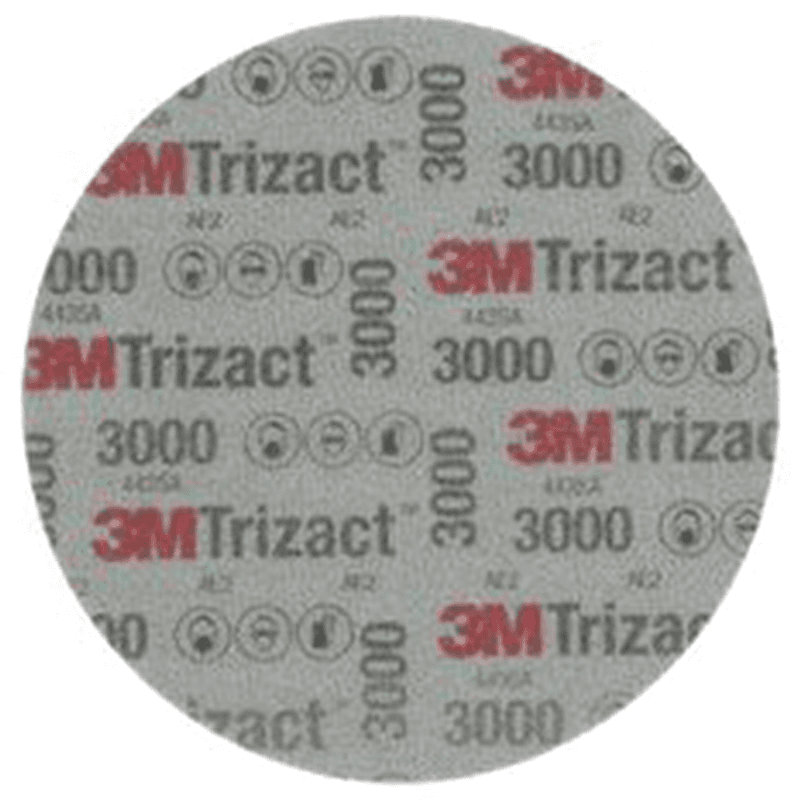 6" Trizact Hookit 3000 Grit No Holes Sanding Disc, Silicon Carbide on Foam (15/Box) - Alt Image 1