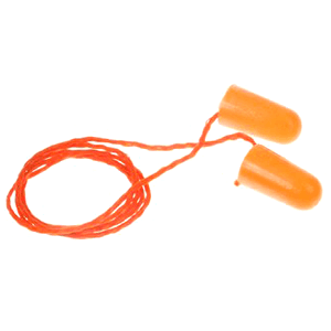 3M Foam Earplugs 1100 with Cord, Orange 100/Box