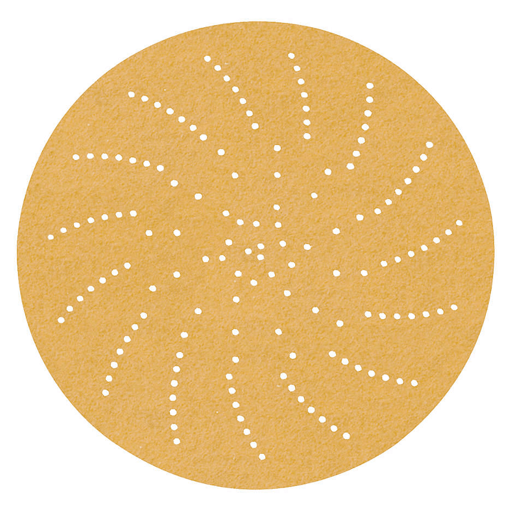 3M 6" Hookit 150 Grit Multi Holes 236U Clean Sanding Disc on Paper (50/Box) - Aluminum Oxide