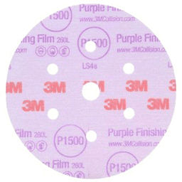 6" Hookit 1000 Grit 17 Holes 260L Finishing Film Disc, Aluminum Oxide on Polyester Film - Alt Image 1