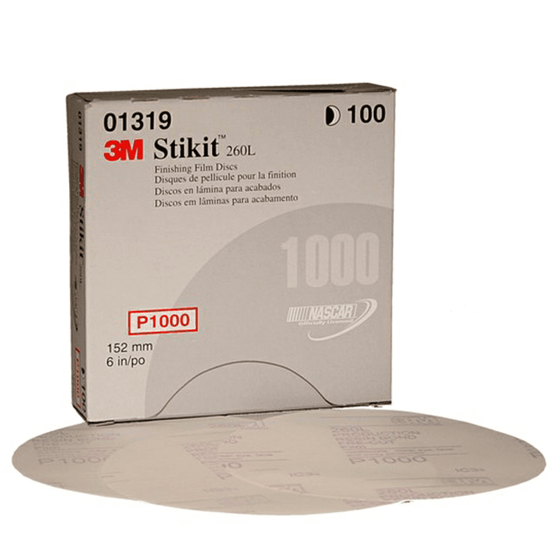 6" Stikit 600 Grit No Holes 260L Finishing Film Disc, Aluminum Oxide on Polyester Film (100/Box) - Alt Image 1