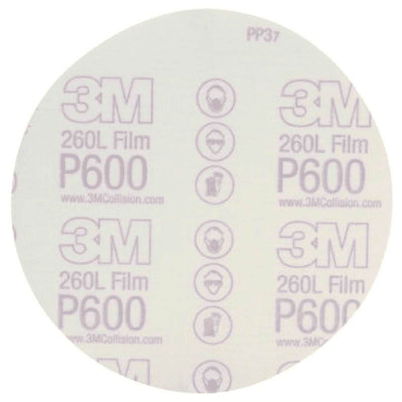 6" Stikit 600 Grit No Holes 260L Finishing Film Disc, Aluminum Oxide on Polyester Film (100/Box) - Main Image