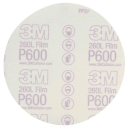 6" Stikit 600 Grit No Holes 260L Finishing Film Disc, Aluminum Oxide on Polyester Film (100/Box) - Main Image