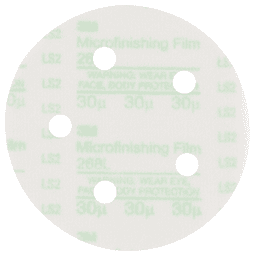 5" Hookit 268L 60 Grit 5 Holes Finishing Film Disc, Aluminum Oxide on Polyester Film - Alt Image 1