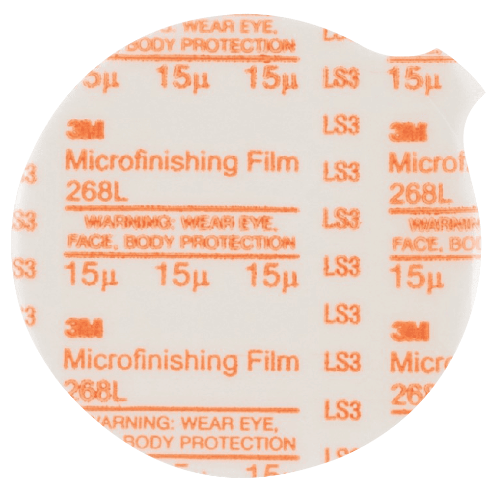 5" 268L 80 Grit No Holes Microfinishing Film Disc, Aluminum Oxide on Polyester Film - Alt Image 1