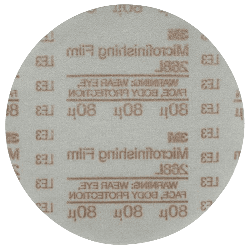 5" 268L 80 Grit No Holes Microfinishing Film Disc, Aluminum Oxide on Polyester Film - Main Image