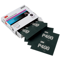 6.8" x 5.5" 400 Grit Aluminum Oxide Hookit Flexible Abrasive Sheet (25/Box) - Main Image
