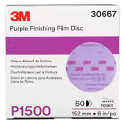 6" Hookit P1500 Grit No Holes 260L Finishing Film Disc, Aluminum Oxide on Polyester Film (50 Per Carton) Alt 3 - Image
