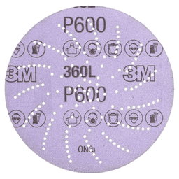 5" Xtract Hook/Loop 600 Grit 360L Multi Holes Abrasive Disc, Aluminum Oxide on Film Main - Image
