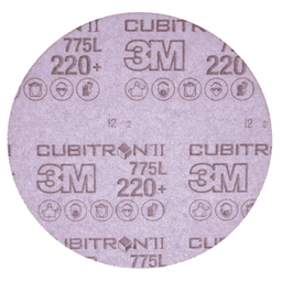 6" Cubitron II Hookit 775L 220+ Grit No Holes Sanding Disc, Ceramic on Film (250/Case) - Alt Image 1