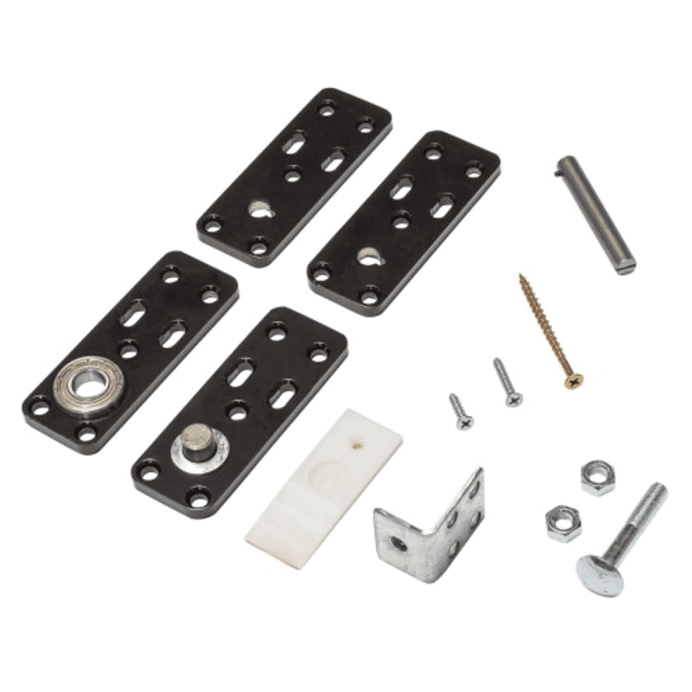 Flush Mount Murphy Door Hinge Kit with Patented Ball Bearing Lower Pivot Point