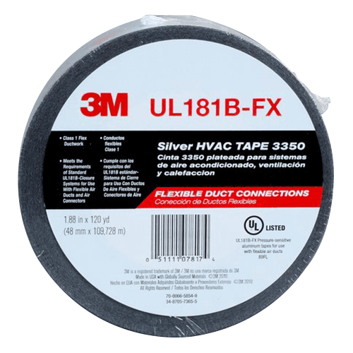 3M 48mm Silver Metallized Duct Tape for Flexible Ducts and Connectors