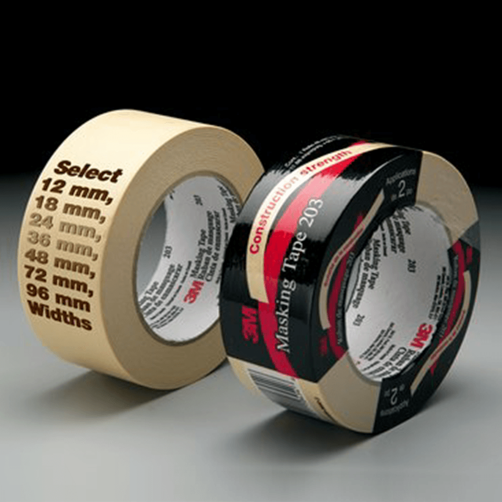 Natural Rubber Adhesive Crepe Paper Tape - 3M 203