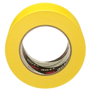 Yellow crepe-paper tape for industrial paint masking and bundling - 3M 301+